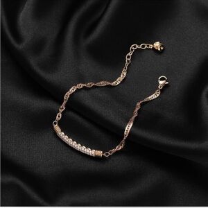 14k Gold Plated Bar Cubic Zirconia Bracelet